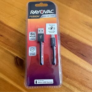 Rayovac fusion‎ micro USB charger 6 feet
